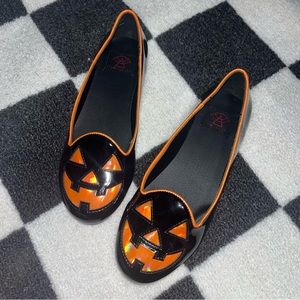 Pumpkin Jack-o-lantern Halloween Flats Orange and Black StrangeCvlt Strange Cult